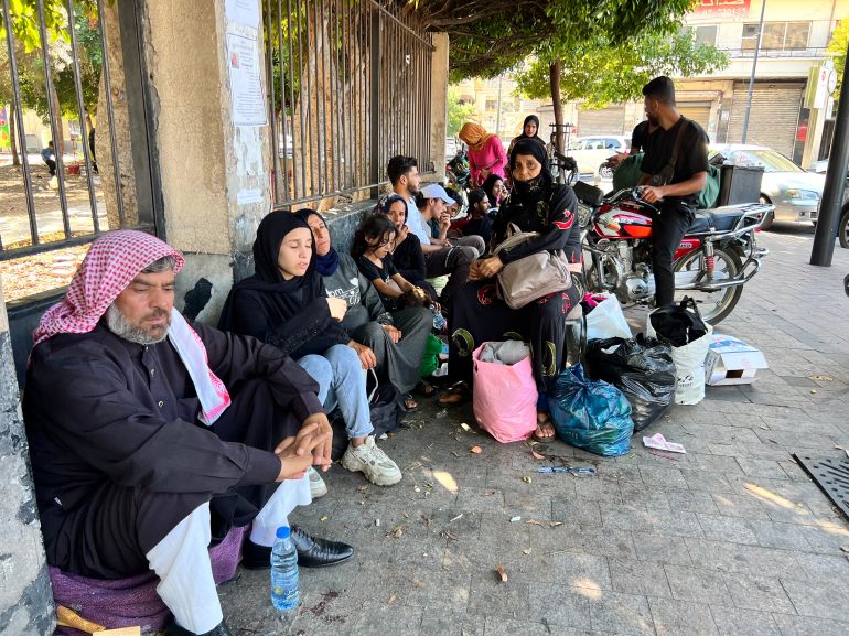 Déplacés des zones ciblées par le bombardement israélien à Saïda, Liban