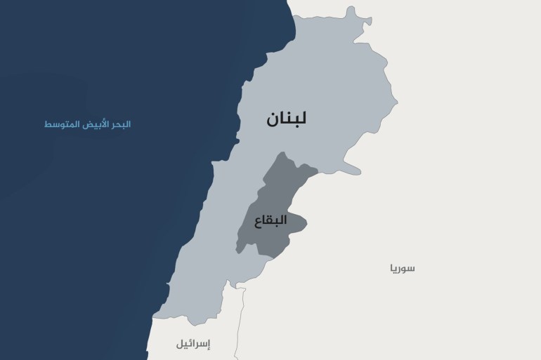 Carte du Liban - Bekaa