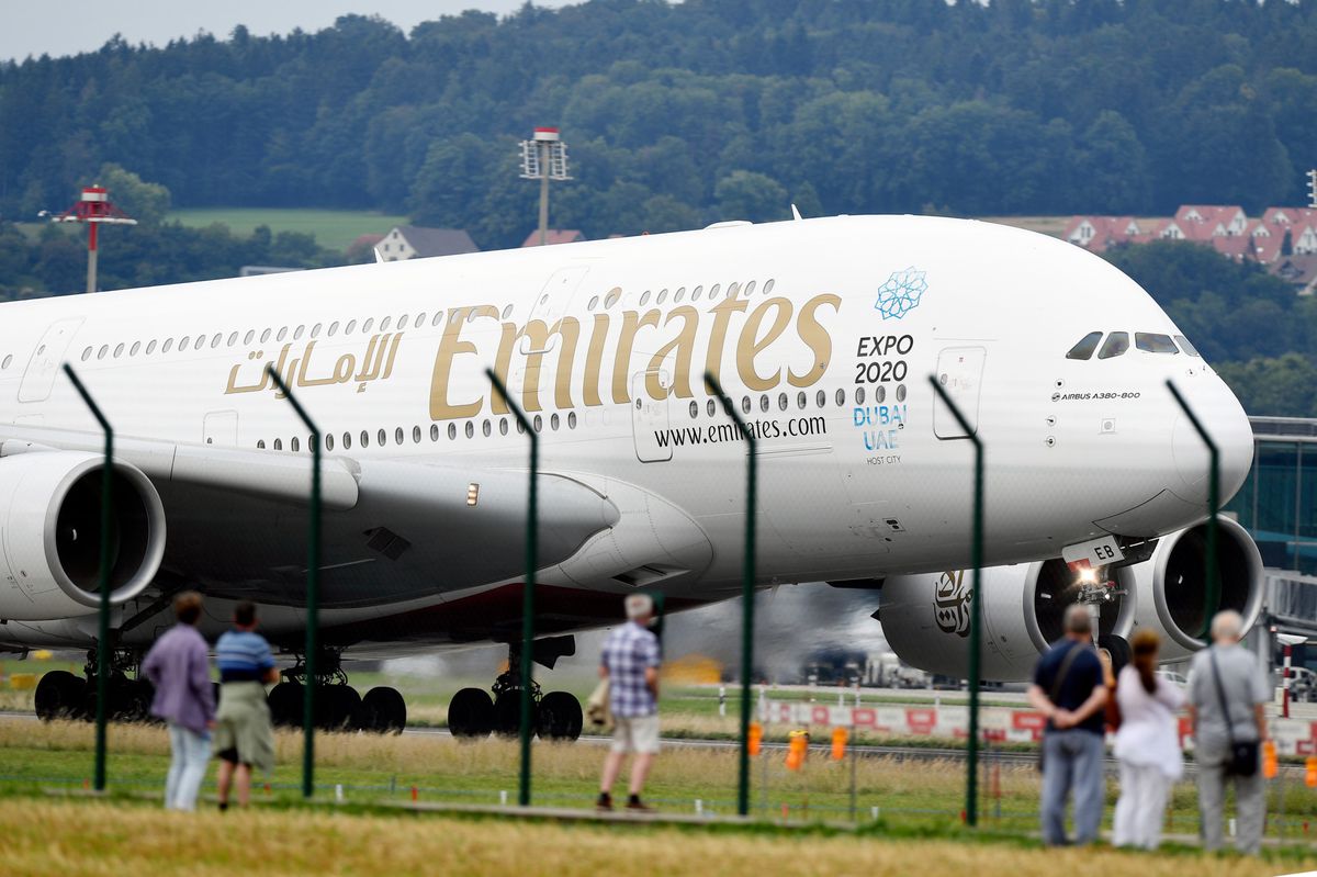 Un Airbus A380 atterrissant à Zurich, le 2 août 2016.