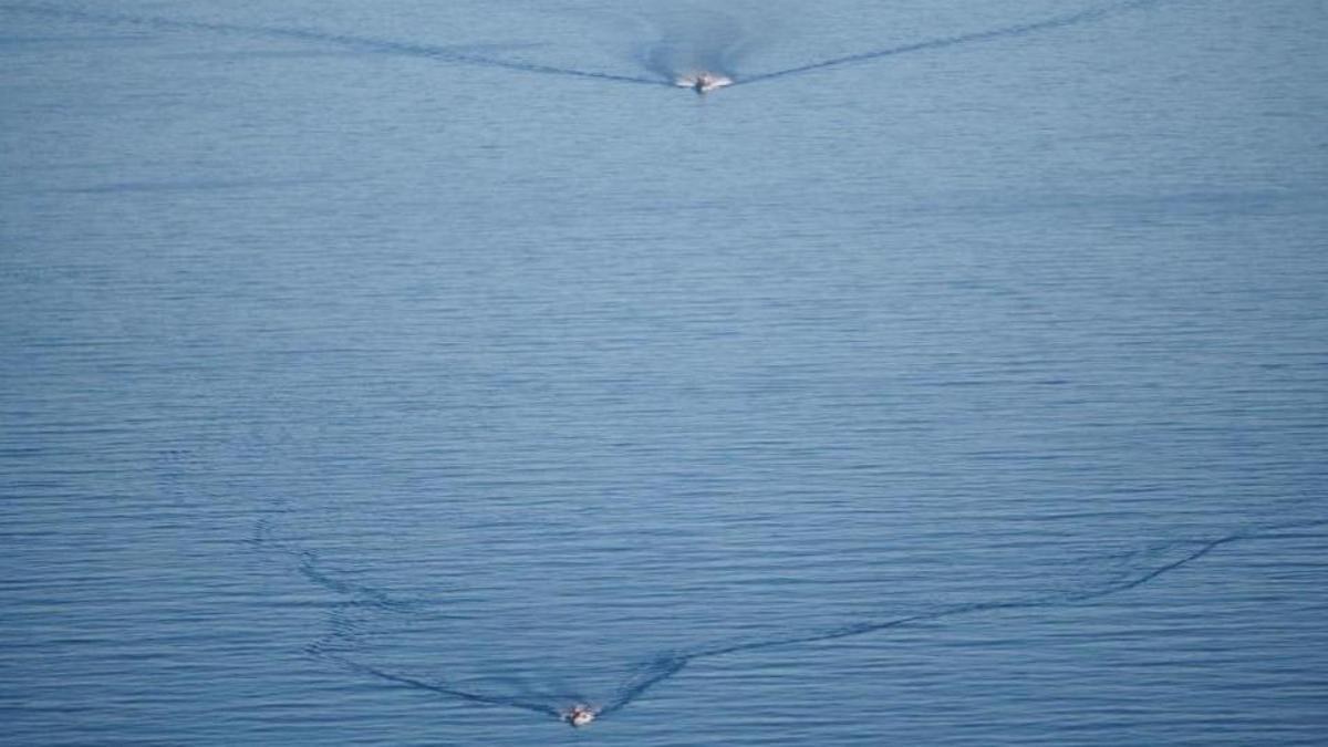 Interception d'un bateau de migrants par la Garde côtière libyenne le 28.08.2020.