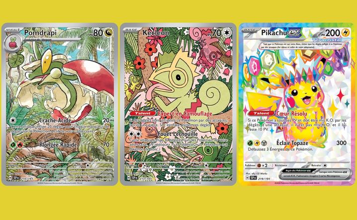 Trois nouvelles cartes Pokémon de l'extension « Étincelles déferlantes »