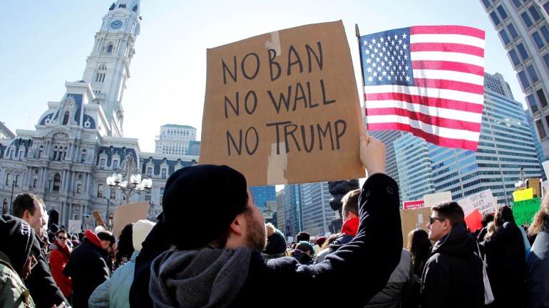 Protestation contre l'ordre exécutif de Trump