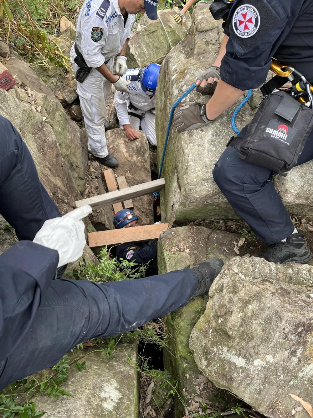 Rettung aus Felsspalte