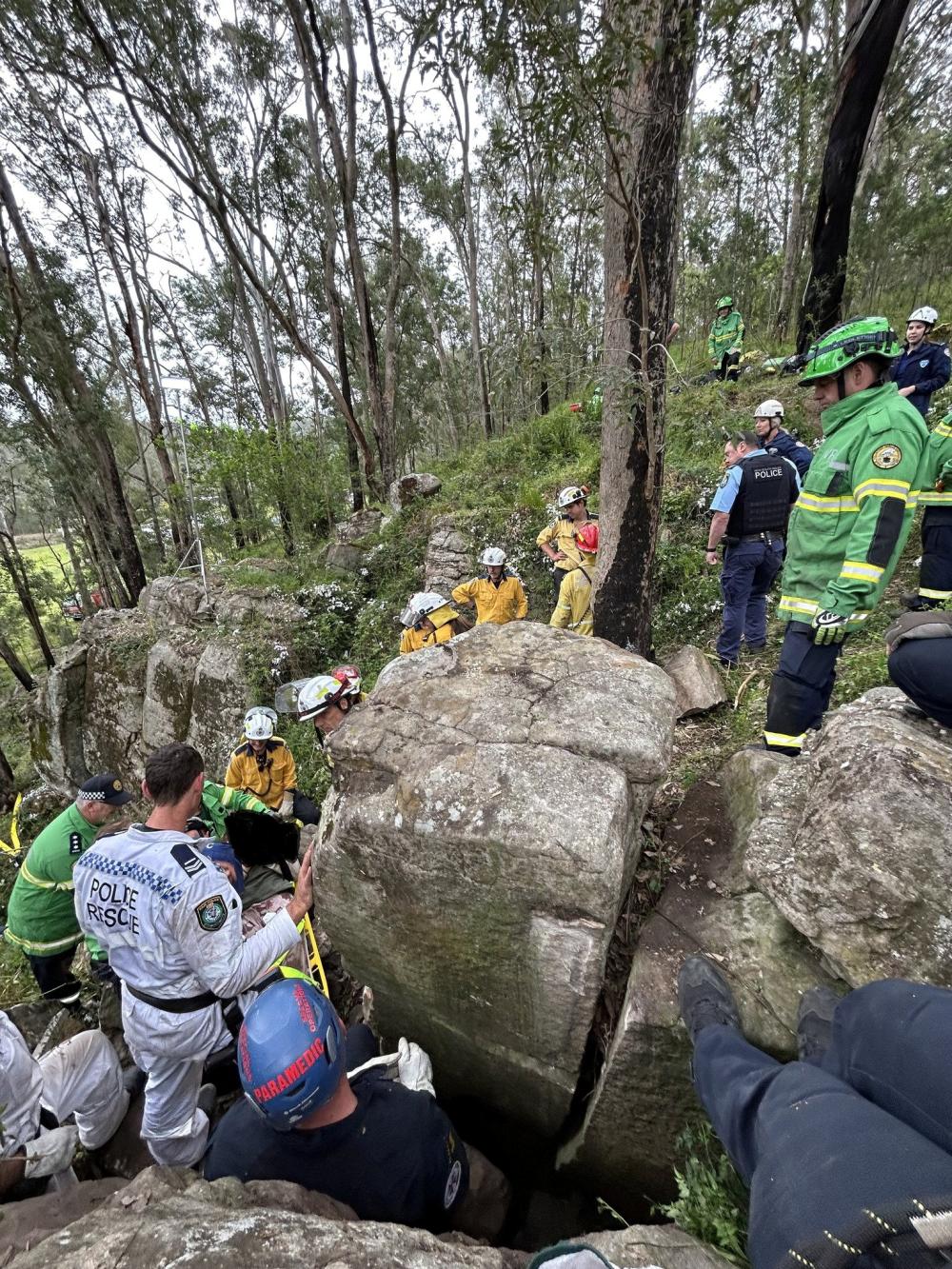 Rettung aus Felsspalte