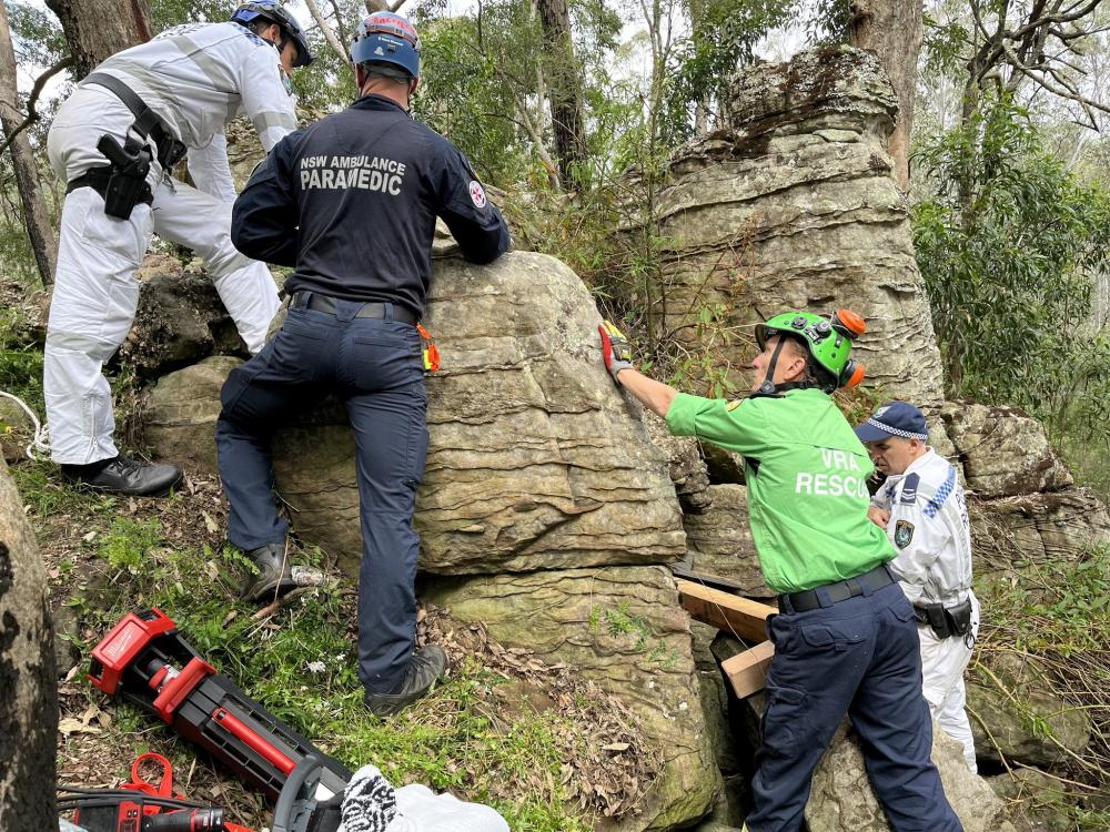 Rettung aus Felsspalte
