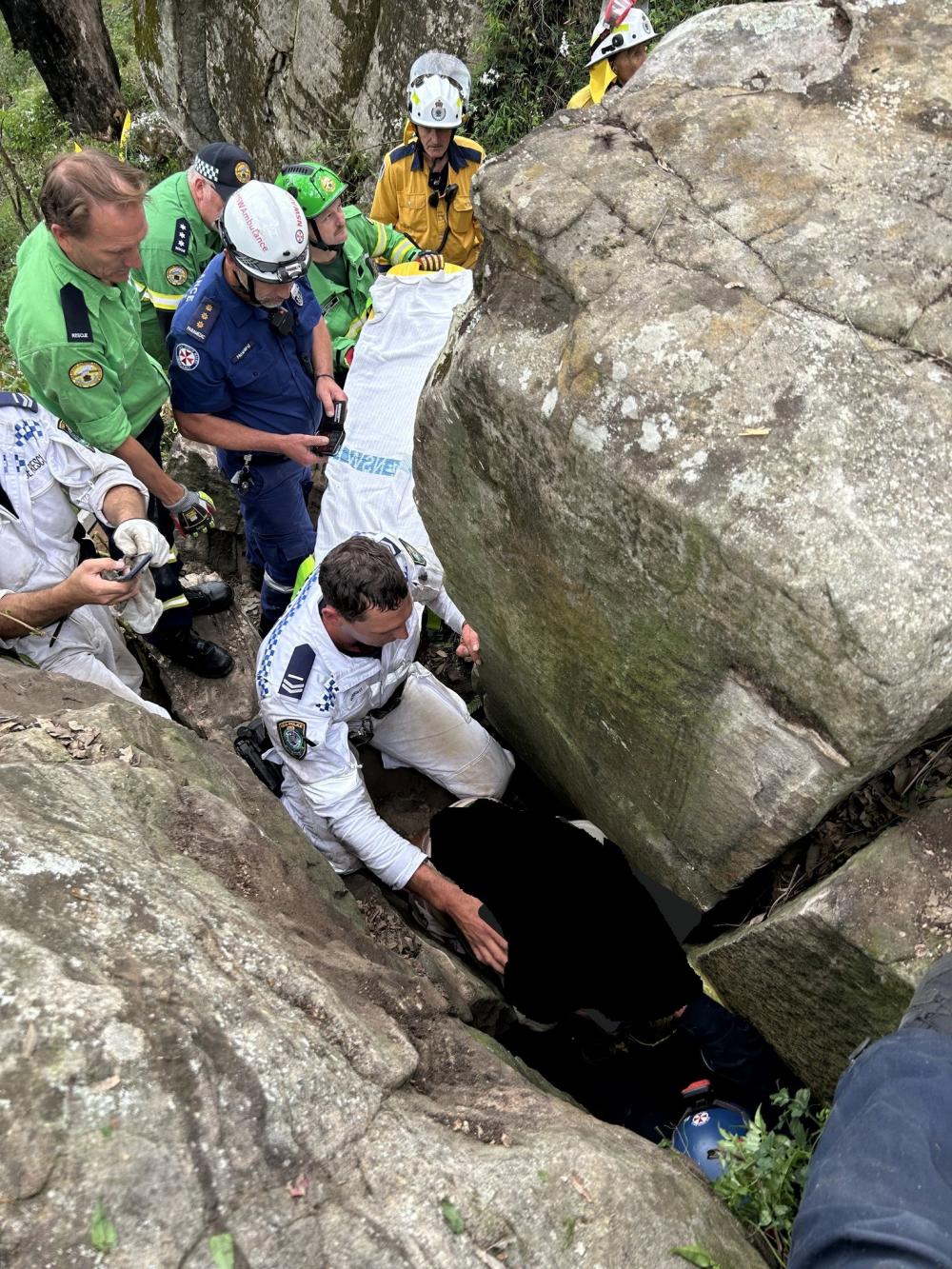 Rettung aus Felsspalte