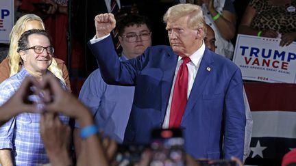 Donald Trump lors de son meeting à Flint, Michigan, le 17 septembre 2024