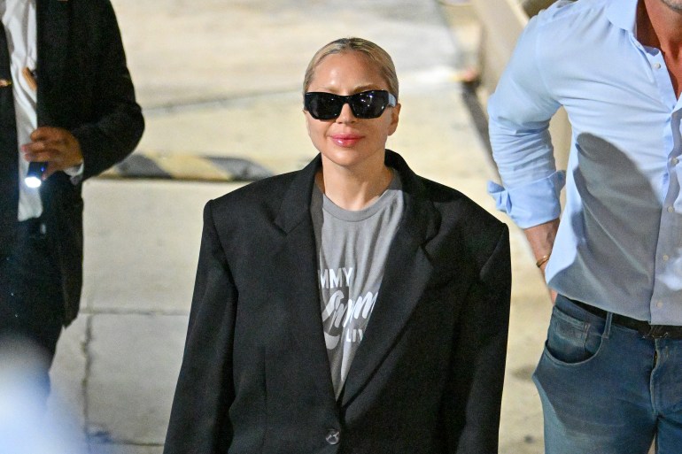Lady Gaga quittant 'Jimmy Kimmel Live!.