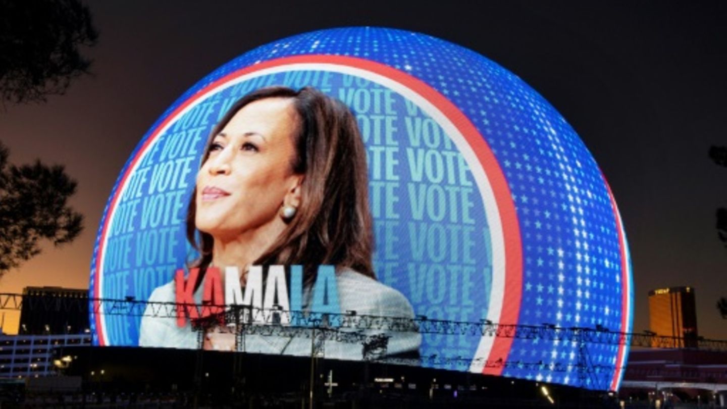 Projection de Harris sur bâtiment à Las Vegas