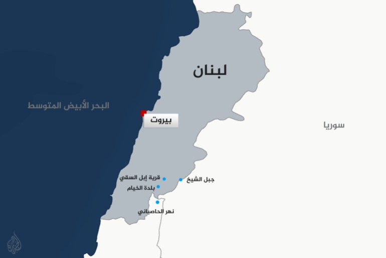 Carte de la ville de Khiyam, Liban