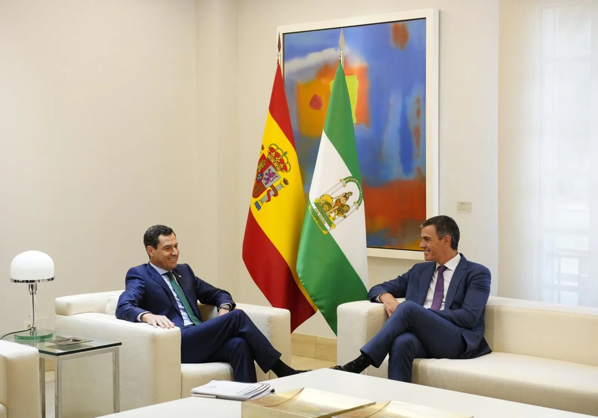 Reunión entre le président du Gouvernement, Pedro Sánchez, et le président andalou, Juanma Moreno