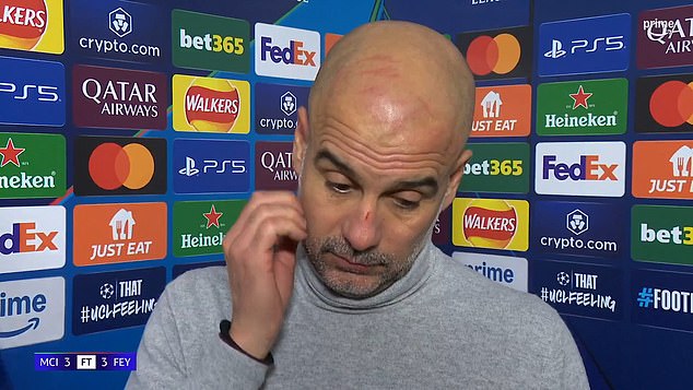 Pep Guardiola après le match contre Feyenoord