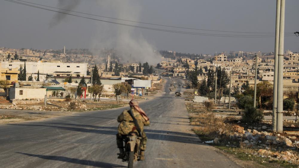 Fumée s'élevant d'Aleppo