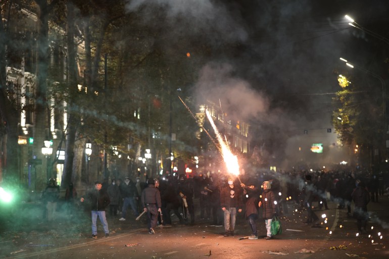 Manifestation à Tbilissi contre la suspension des négociations d'adhésion à l'UE