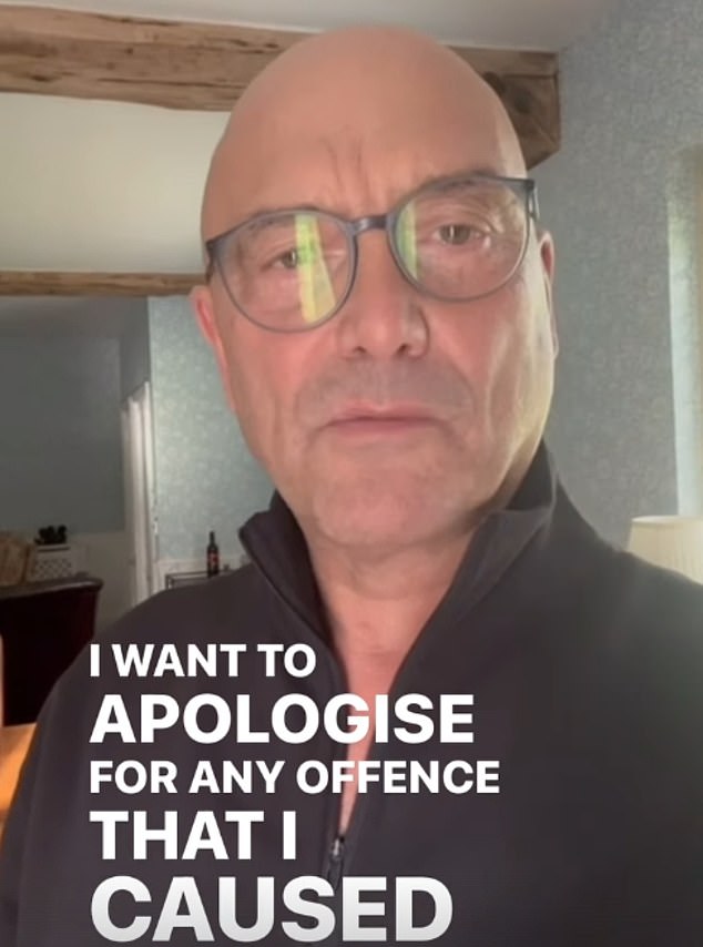 Gregg Wallace s'excusant pour ses commentaires controversés
