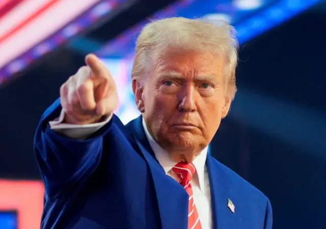 Donald Trump lors d'une conférence.