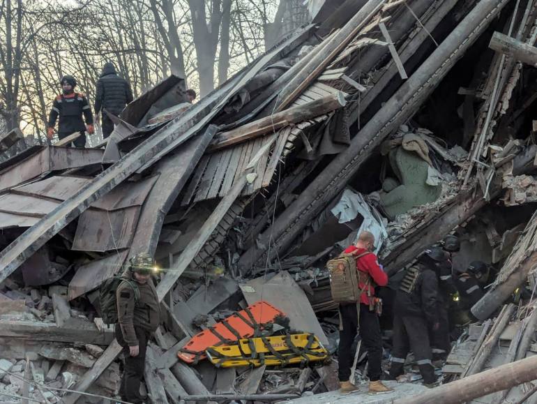 Dommages de l'attaque à Kharkiv