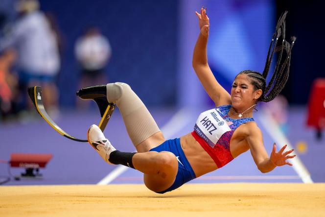 L’Américaine Beatriz Hatz, lors des Jeux paralympiques, au Stade de France, à Saint-Denis (Seine-Saint-Denis), le 31 août 2024.