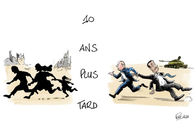 Dessin paru en une du « Monde » daté du 13 décembre 2024, signé par le dessinateur français Piet.