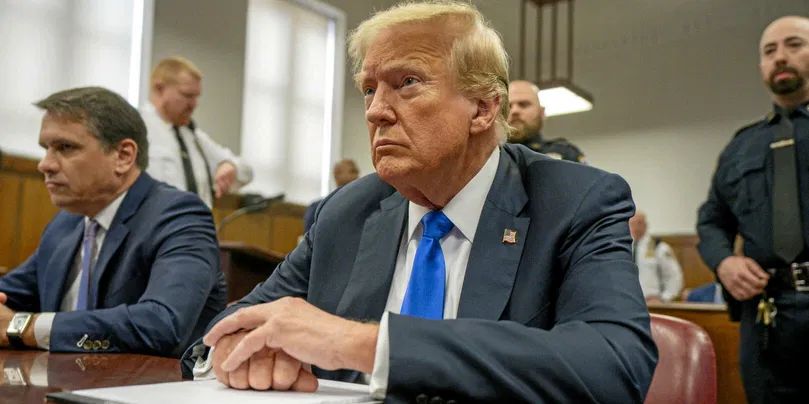 Donald Trump au tribunal pénal de Manhattan pendant son procès.
