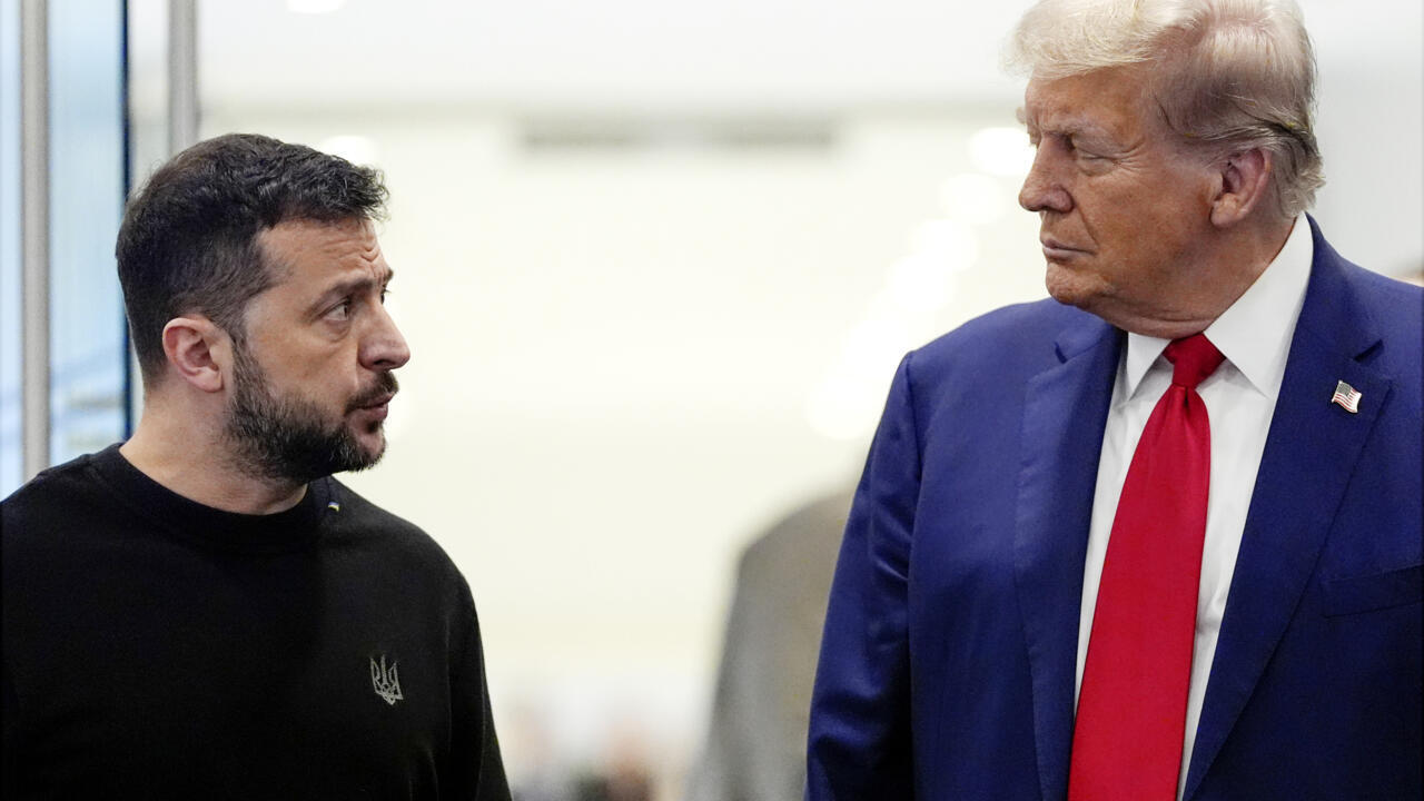 Le président Volodymyr Zelensky rencontre Donald Trump, alors candidat du parti républicain à la présidentielle américaine, à la Trump tower, le 27 septembre 2024, à New York.