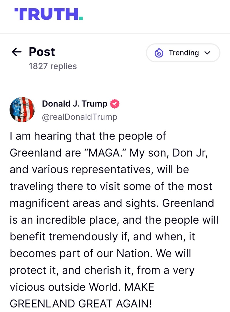 Réaction du gouvernement danois à la visite de Donald Trump Jr.