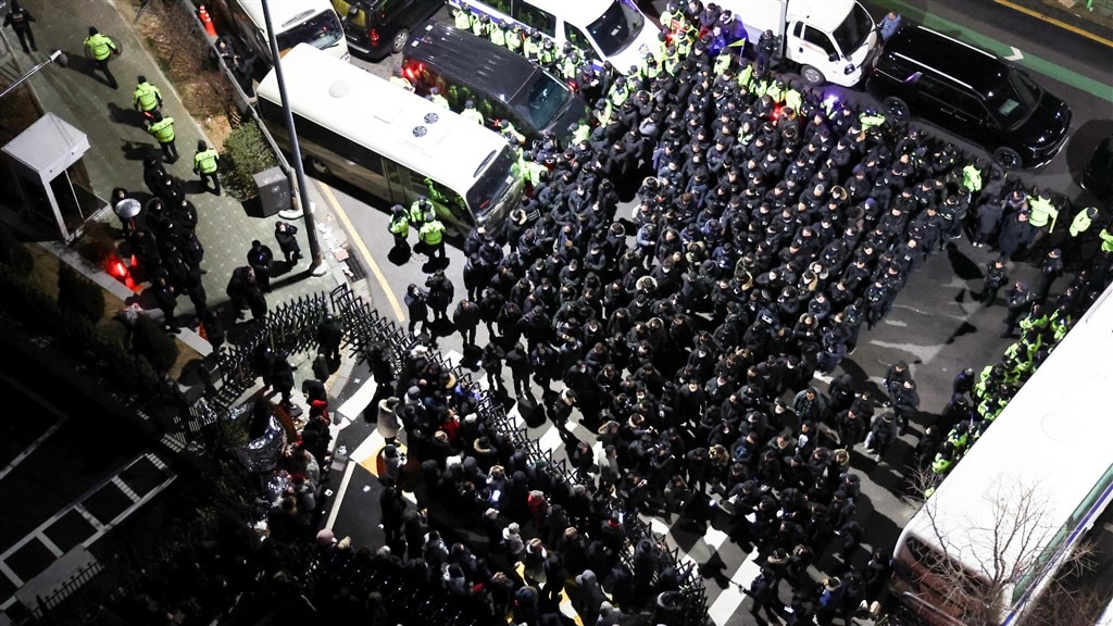 Une force policière importante était mobilisée pour arrêter Yoon.