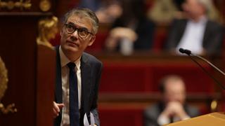 Olivier Faure photographié à la tribune de l’Assemblée nationale jeudi 16 janvier