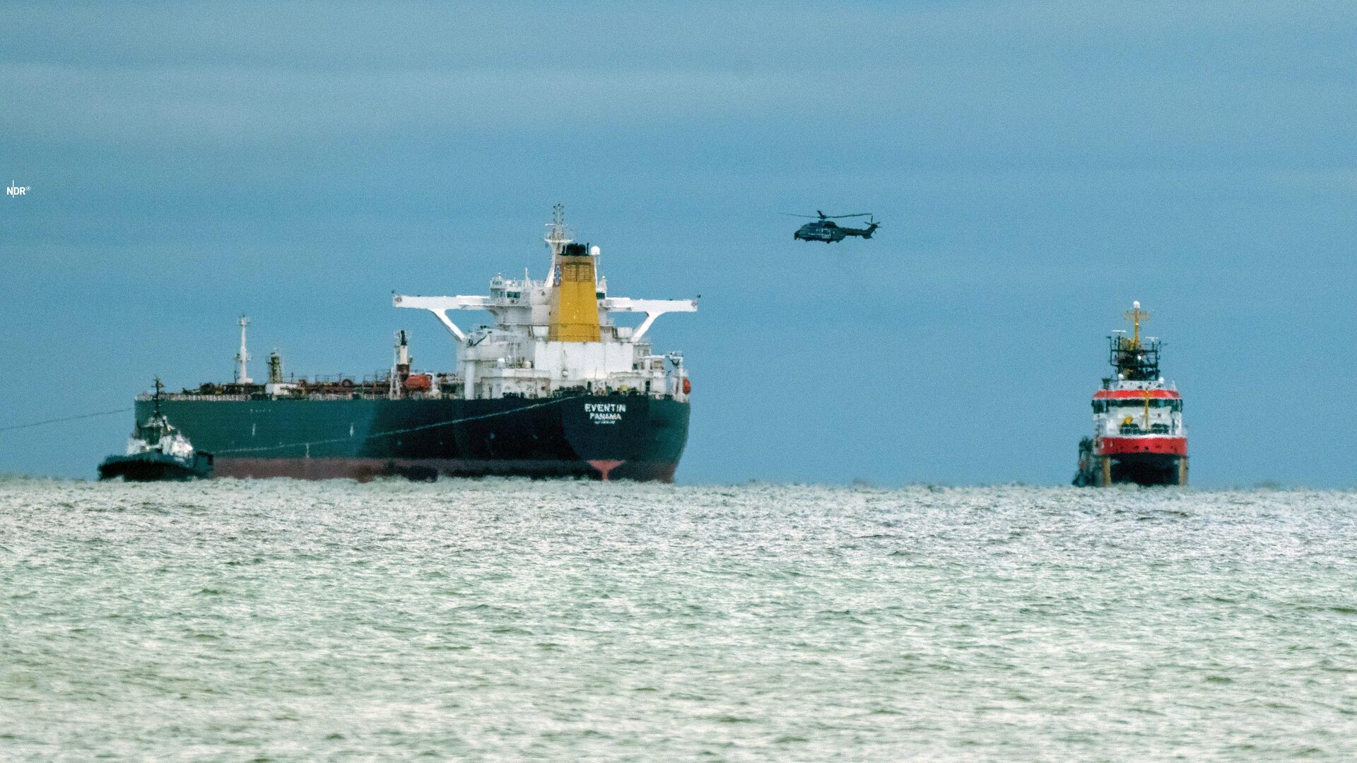 Le pétrolier Eventin immobilisé près de Sassnitz
