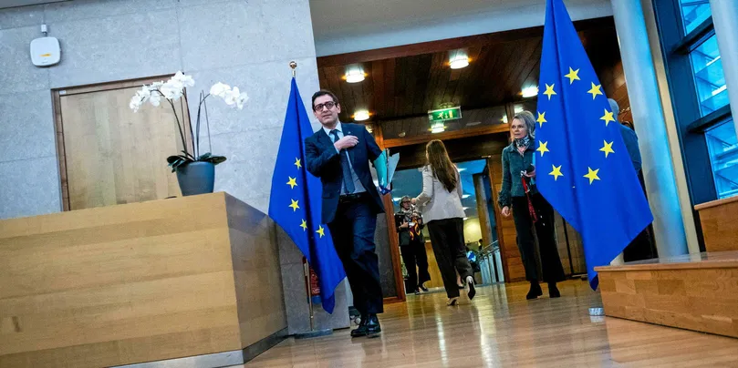 Stéphane Séjourné à la réunion du collège des commissaires européens au Berlaymont, le siège de la Commission européenne, à Bruxelles, en Belgique, le 15 janvier 2025.