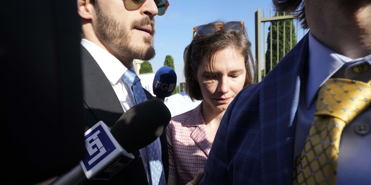 Amanda Knox au tribunal de Florence en juin 2024 (AP Photo/Antonio Calanni)