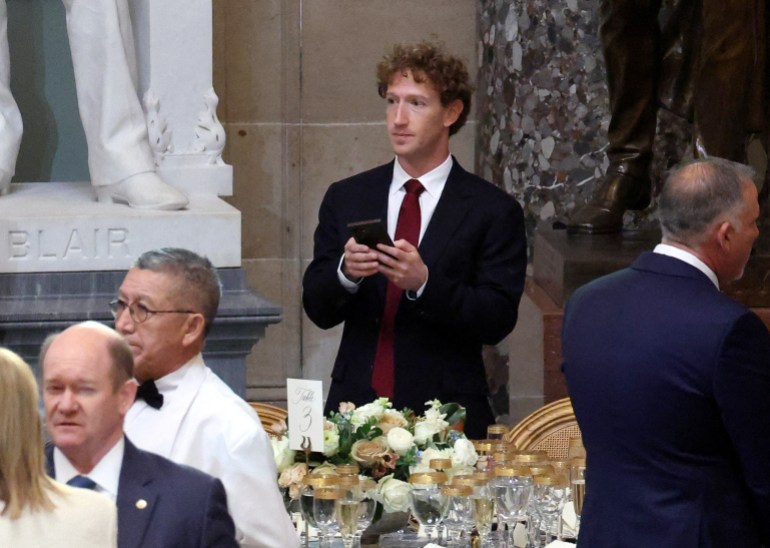 Mark Zuckerberg lors de l'inauguration de Trump