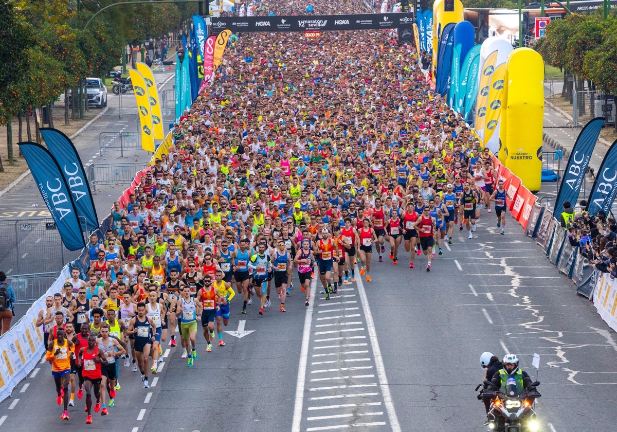 Sortie du Médié Maratón de Séville 2024