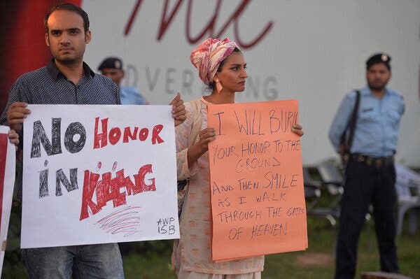 Manifestation contre les meurtres d'honneur à Islamabad, Pakistan, en 2016.