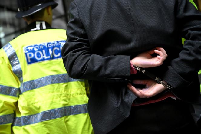 Un membre du mouvement Extinction Rebellion, arrêté après une action menée dans le centre de Londres, le 29 octobre 2024.