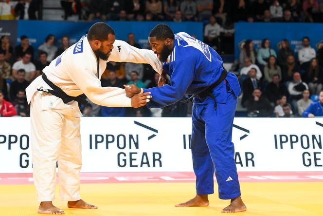 Le Français Angel Gustan lors des Championnats d’Europe de judo au FDI Stadium, le 21 décembre 2024 à Montpellier.