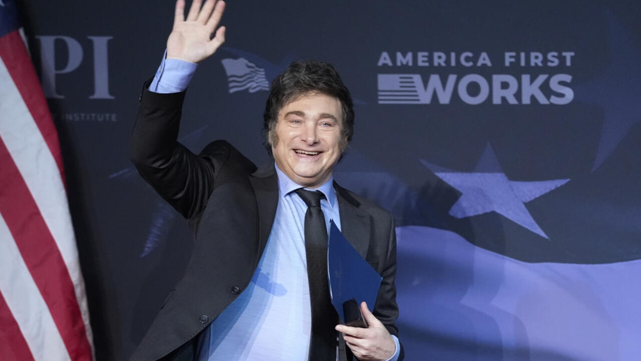 Le président argentin Javier Milei lors d'un déplacement à Mar-a-Lago, en Floride, le 14 novembre 2024.