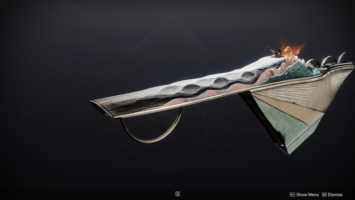 Finality's Auger, un fusil à fusion linéaire à long canon et l'Exotic de Sundered Doctrine.