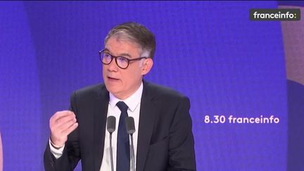 Olivier Faure, Premier secrétaire du PS, le 3 mars 2025 sur franceinfo. (FRANCEINFO / RADIO FRANCE)