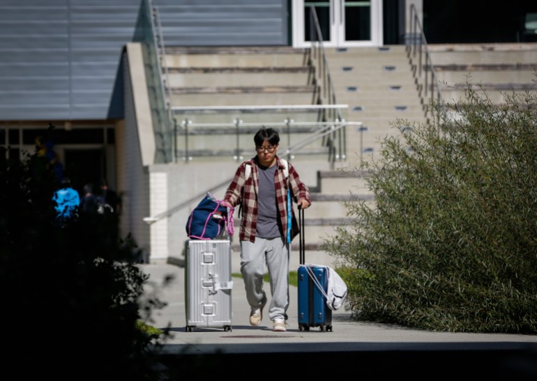 Students arriving at the UBC Vancouver campus