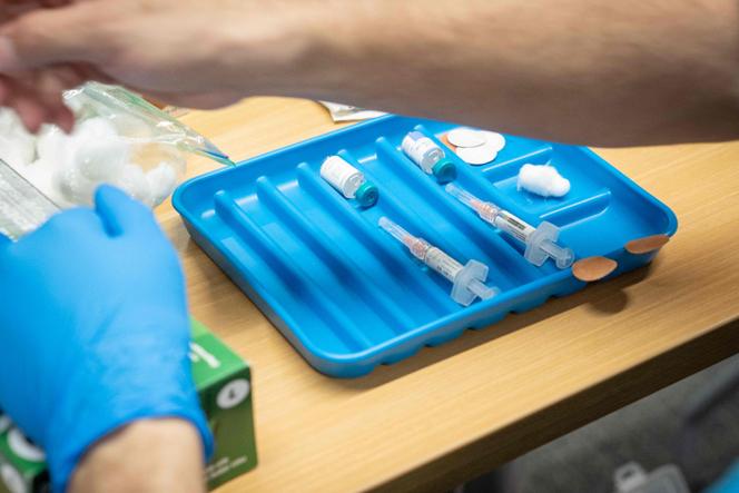 Des préparatifs de vaccination contre la rougeole, à Lubbock, (Texas), aux Etats-Unis, le 1er mars 2025.