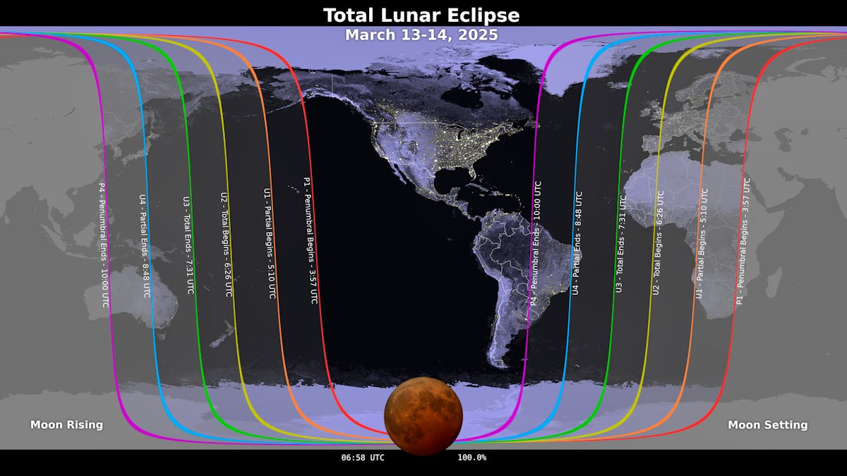 Carte de visibilité de la lune rouge