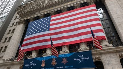 La Bourse de New York (Etats-Unis), le 5 mars 2025. (SPENCER PLATT / GETTY IMAGES NORTH AMERICA / AFP)