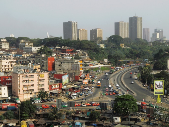 Bâtiments dans le quartier des affaires Plateau à Abidjan, Côte d'Ivoire.
