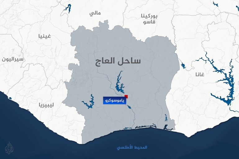 Carte de la Côte d'Ivoire.