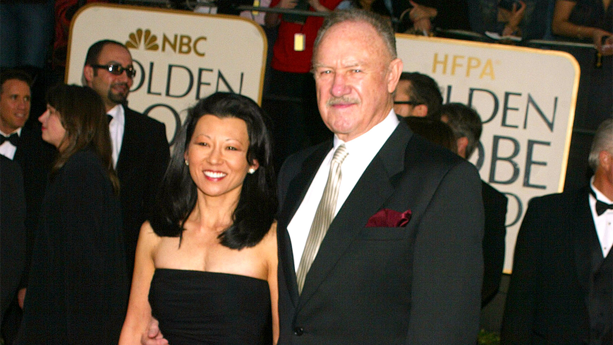 Gene Hackman et sa femme lors des Golden Globe Awards.