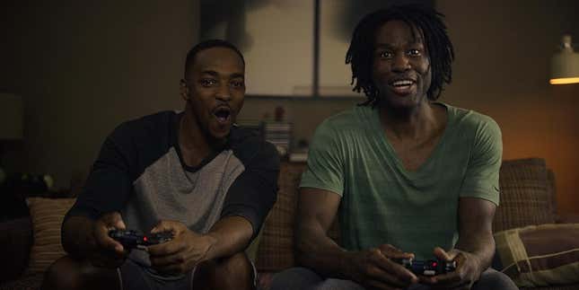 Anthony Mackie playing with Yahya Abdul-Mateen