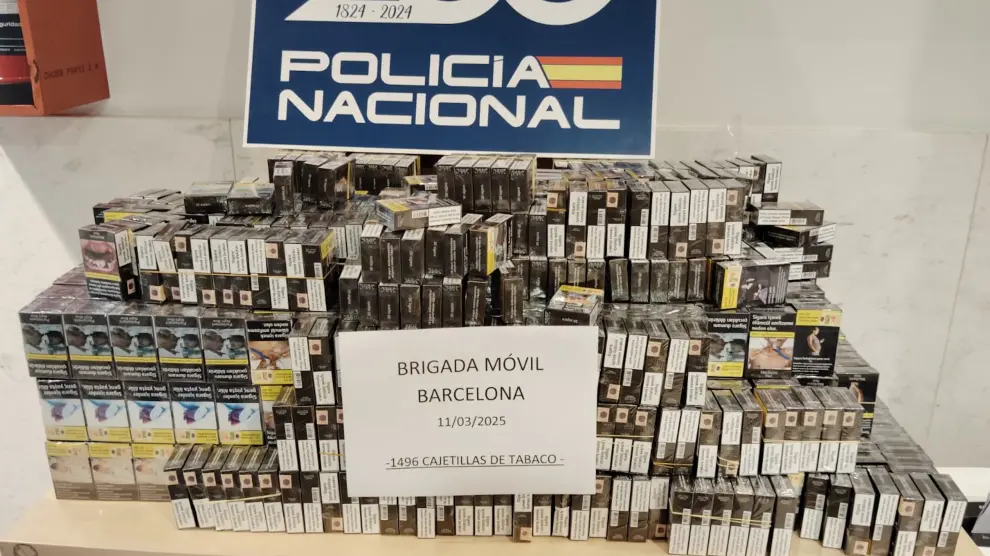 Paquets de tabac de contrebande saisis à Barcelone