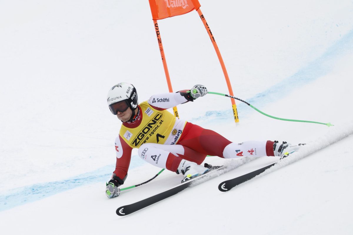 Lukas Feurstein du Team Autriche lors de la Coupe du monde de ski alpin à Sun Valley, États-Unis.