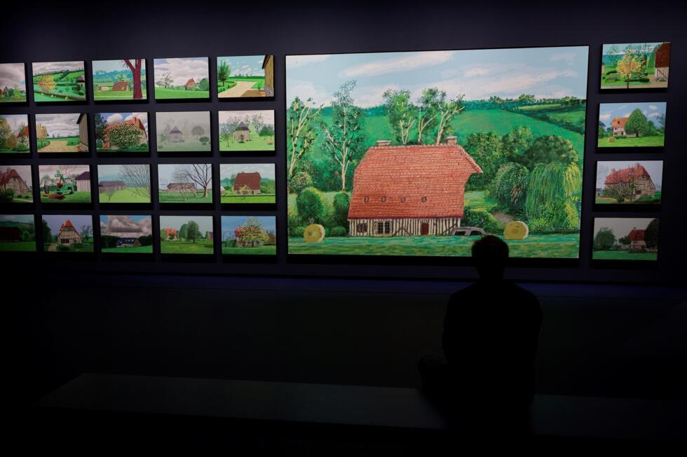 David Hockney exposé à la fondation Louis Vuitton, à Paris, le 7 avril 2025
